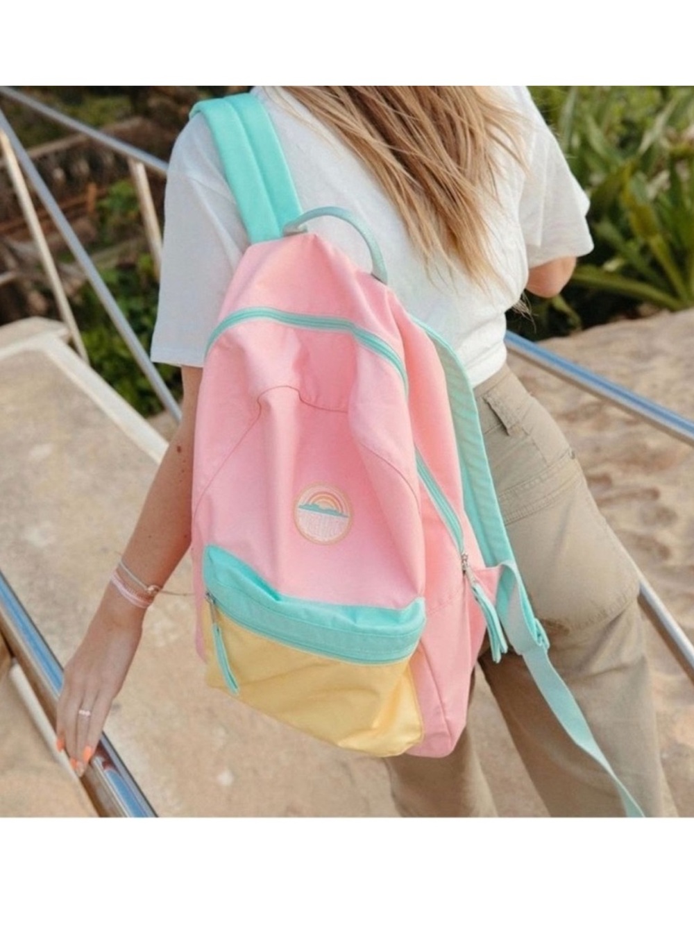 PURA VIDA CLASSIC BACKPACK- COLORBLOCK Nwt - Picture 4 of 10